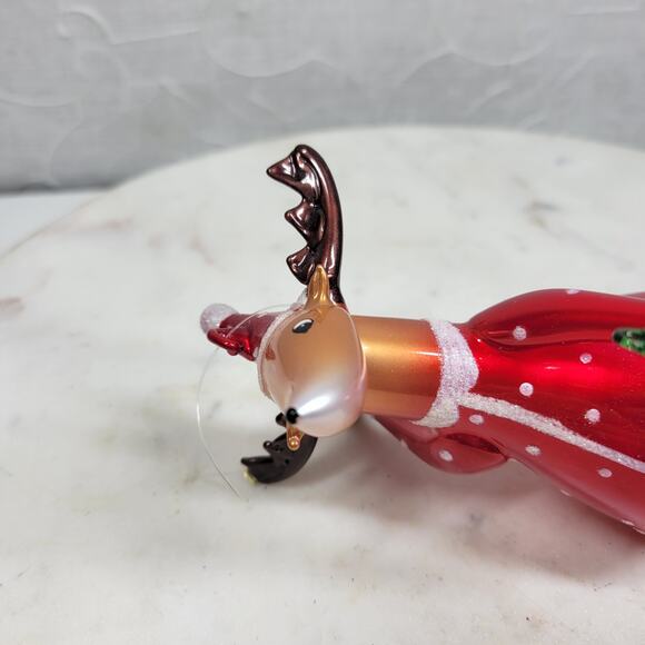 Vtg Lefton Reindeer Figurine Japan Hand Painted Gold Accents Christmas Decor - Picture 4 of 14